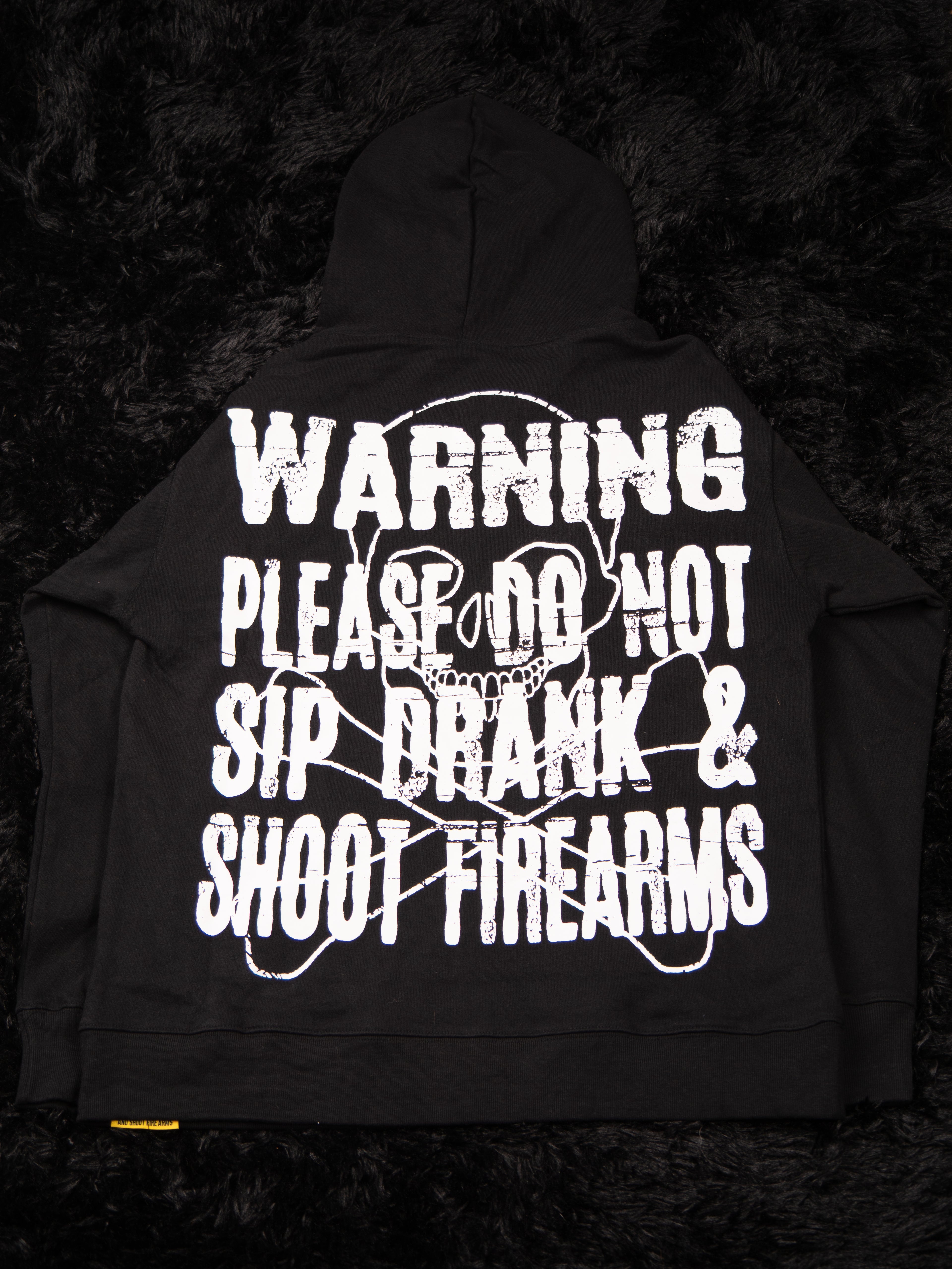 COUGH SYRUP DO NOT SIP DRANK AND SHOOT FIREARMS HOODIE ‘Black’