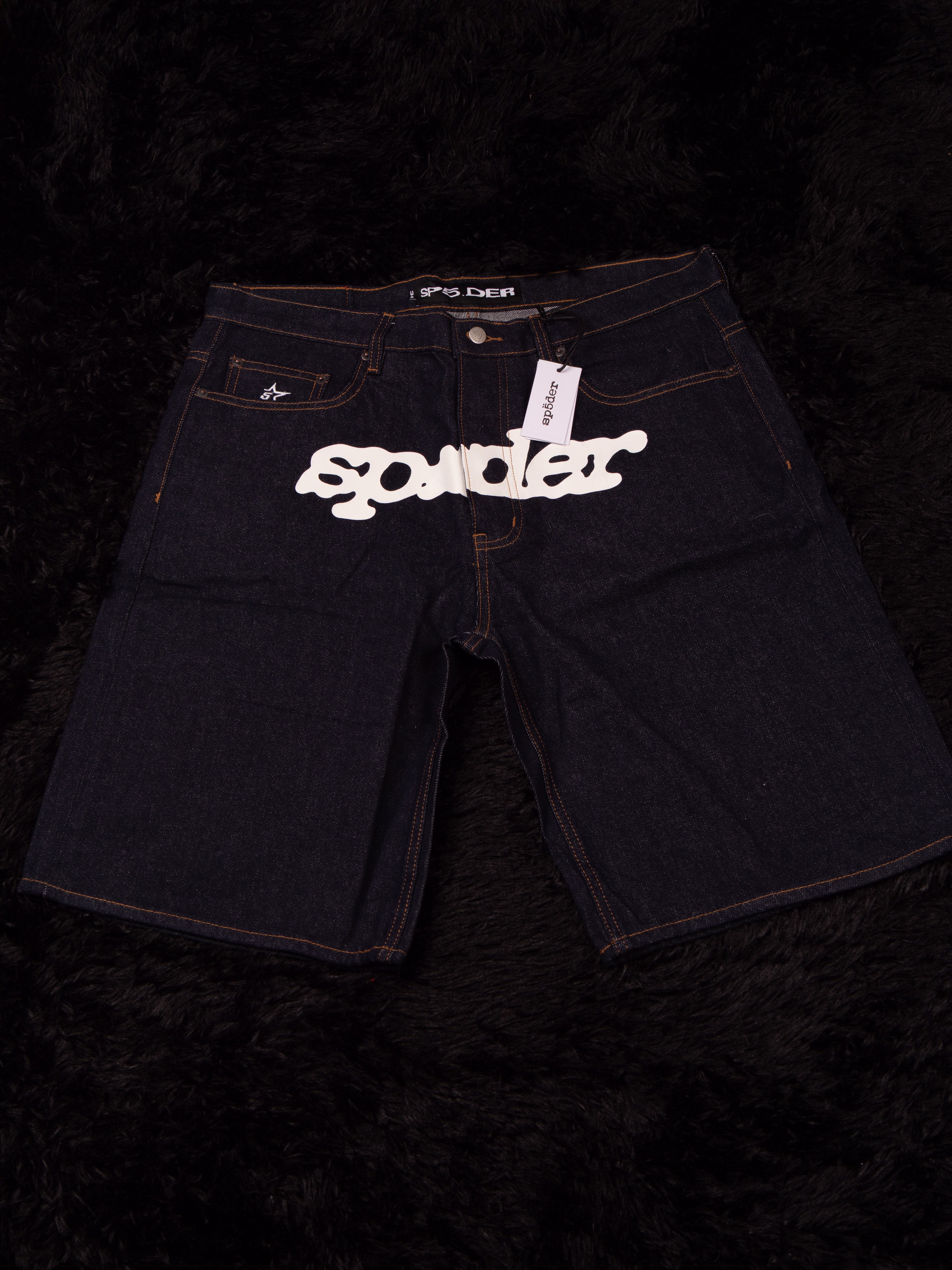 Sp5der V3 Logo Denim Short ‘Indigo Denim’