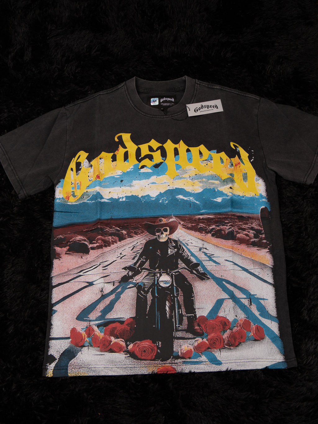 Godspeed Rose Skeleton Motorcycle Tee ‘Black’