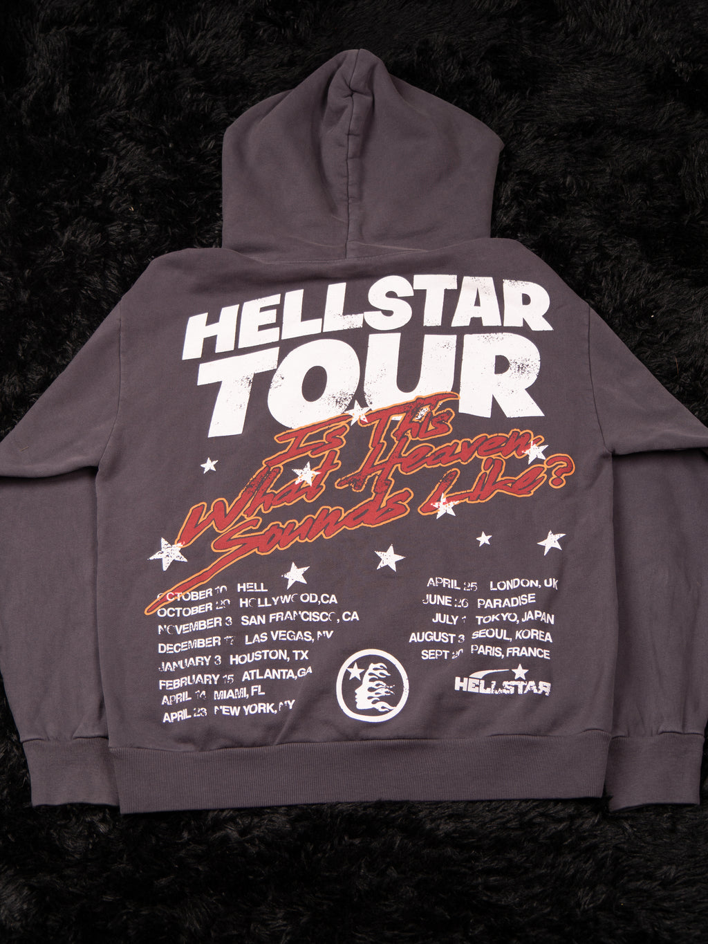 Hellstar Records Tour Hoodie ‘Faded Black’