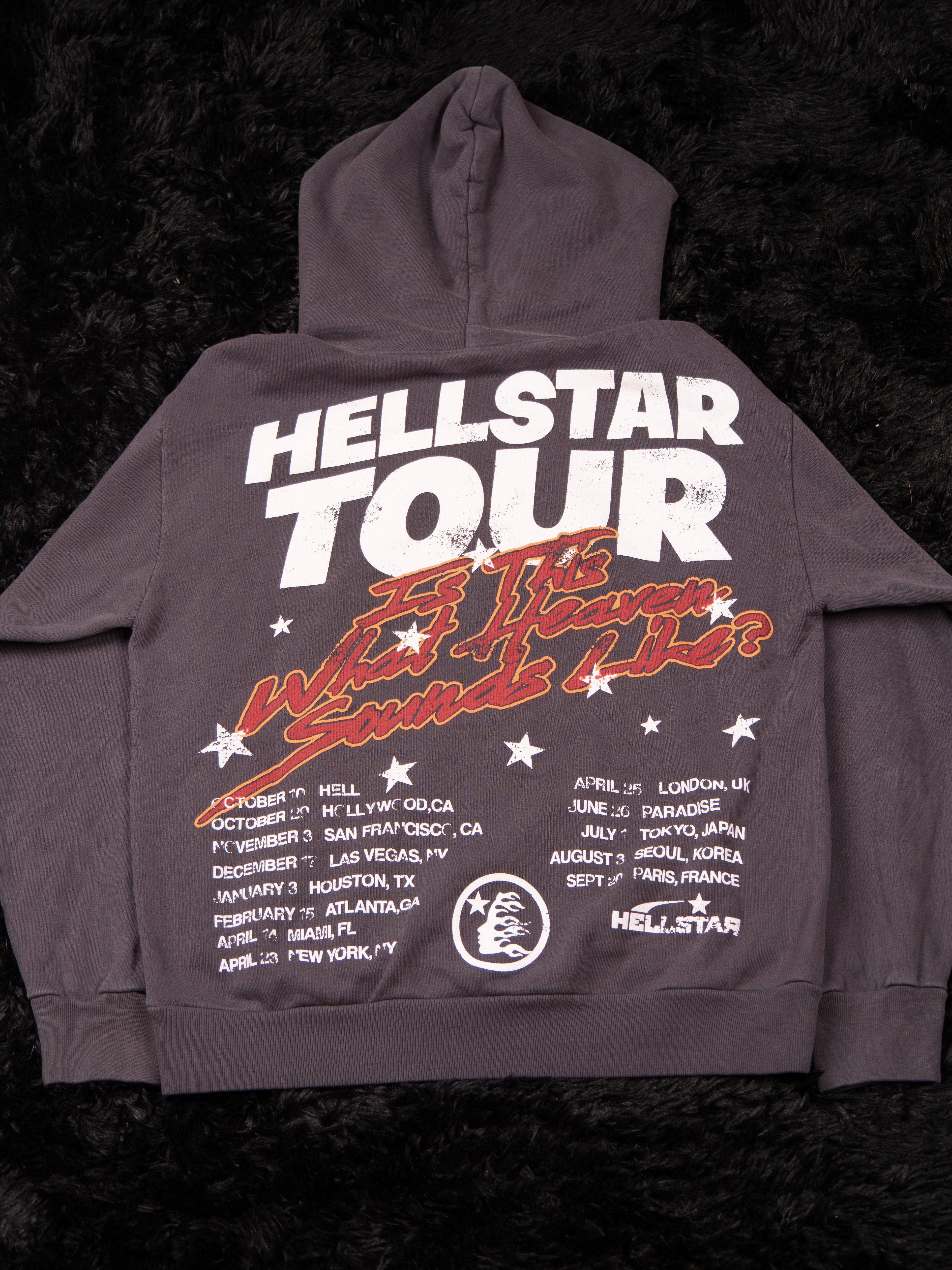 Hellstar Records Tour Hoodie ‘Faded Black’